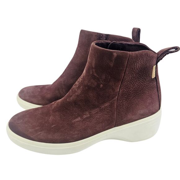 ECCO Women's Soft 7 Wedge City Ankle Boot Bootie Chocolate color EU 37 (US6) - Picture 1 of 11